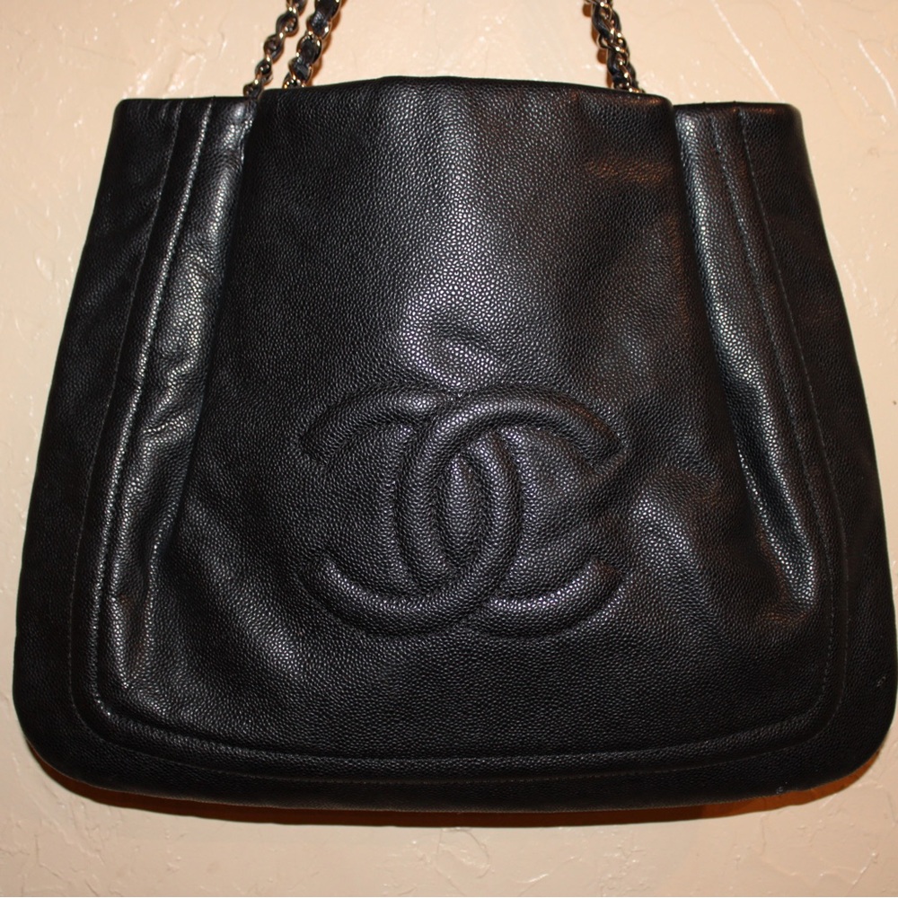 CHANEL Caviar CC Timeless Shopping Tote Black